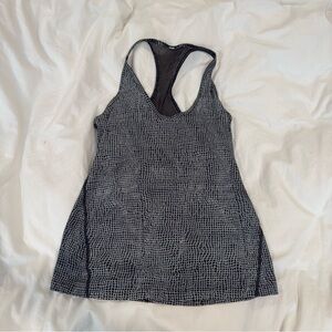 LuluLemon | Black and White Patterned Running Tank Top